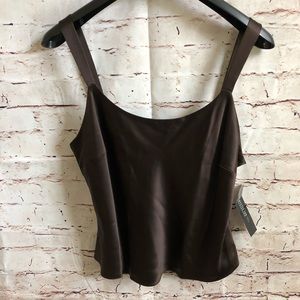 LAFAYETTE 148 Tank Top 100% Silk Brown 12 - $148